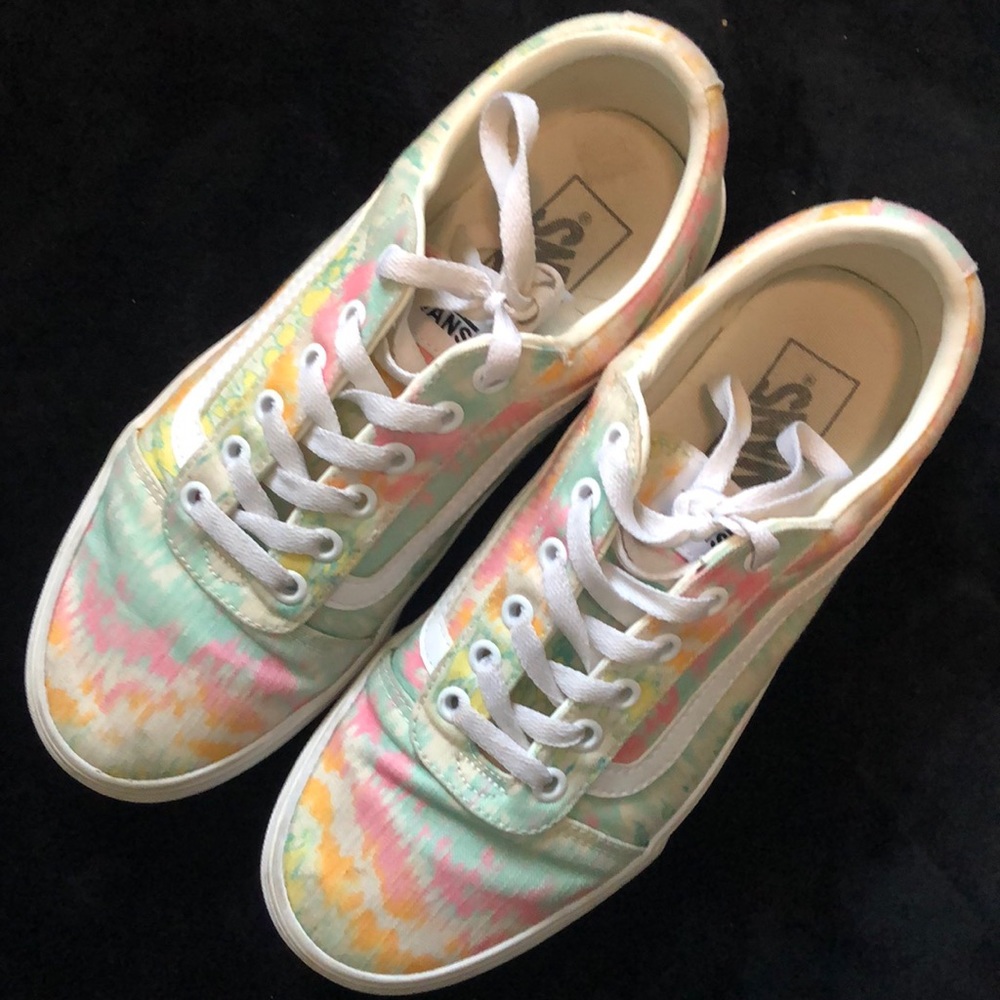 Vans Pastel Tie-Dye Low-Top Sneakers - Mint, Pink, Yellow